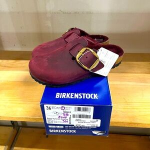 Birkenstock Big Buckle Boston, women’s European 36, US size 5, color Zinfandel